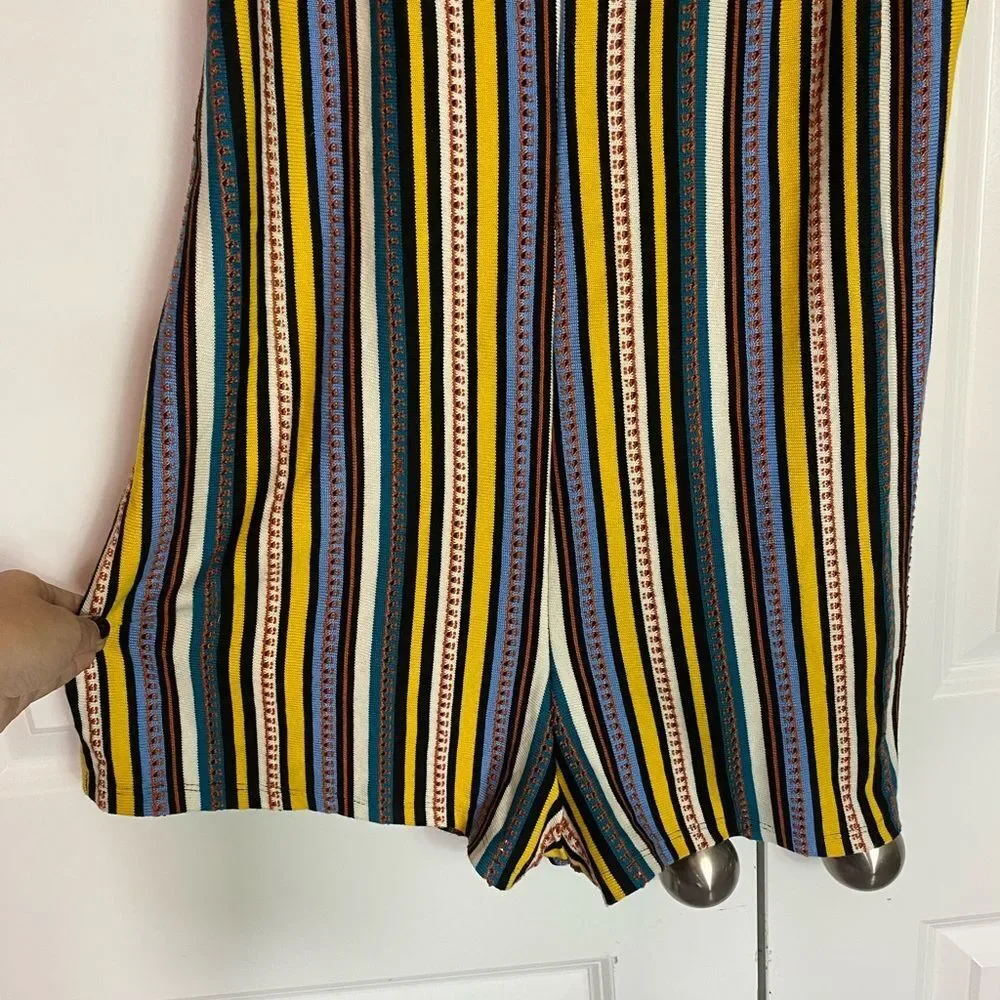 Zara Bohemian, Boho, Romper Multicolor Striped Comfortable NWOT Size L - Picture 9 of 12